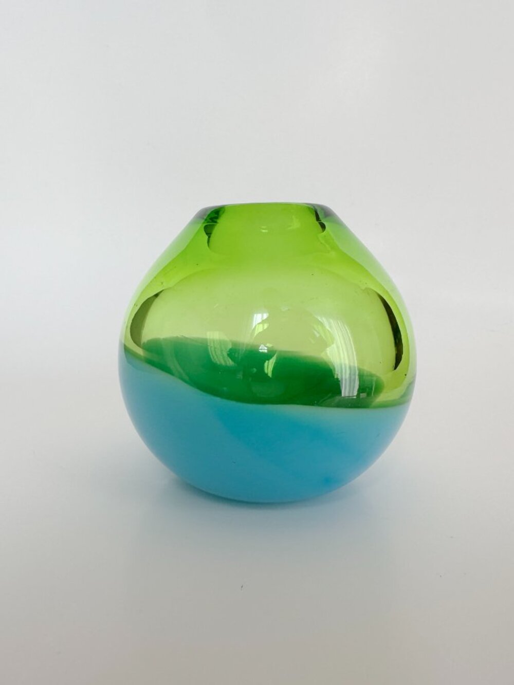 Ball Glass Bud Vase Blue & Green - Picture 7 of 17